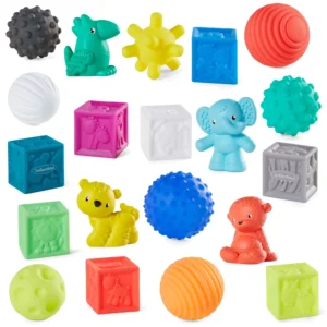 Blocks & Animal Buddies, 20-Piece Set, Multicolor