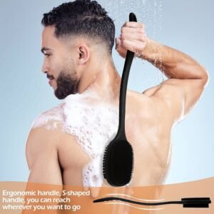 Back Scrubber For Shower, Long Handle - Black