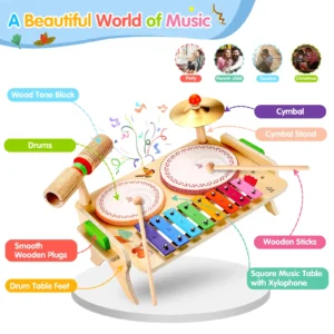 Kids Drum Set, Musical Instruments Xylophone