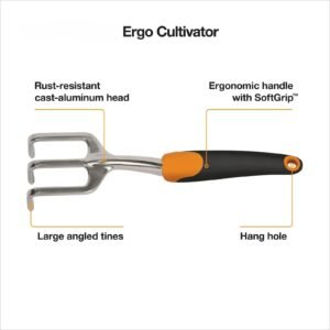 Ergo Cultivator Garden Tool with Aluminum Head